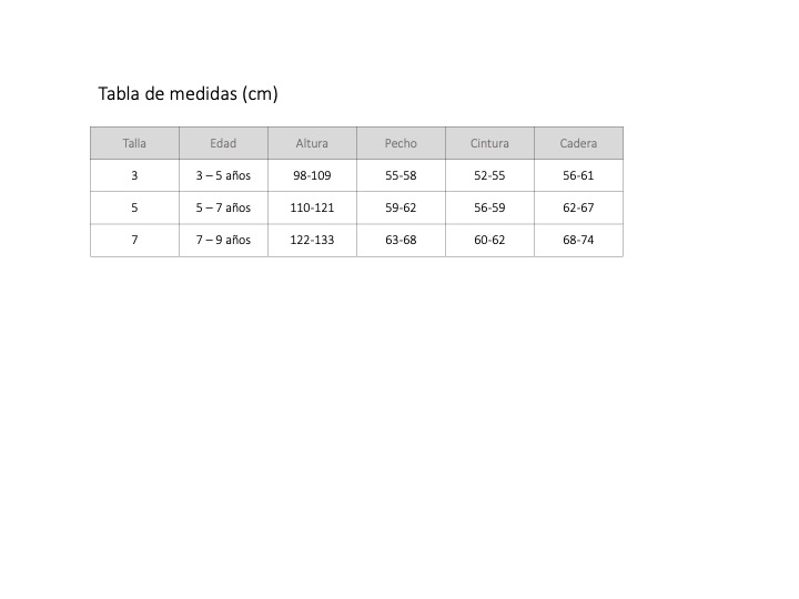 Size chart